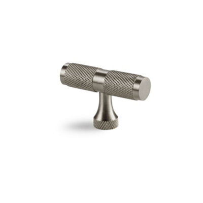 B&Q -  Knurled T Bar Cupboard Pull Satin Silver