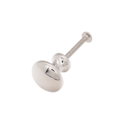 B&Q -  Mushroom 25mm Cupboard Knob Polished Nickel