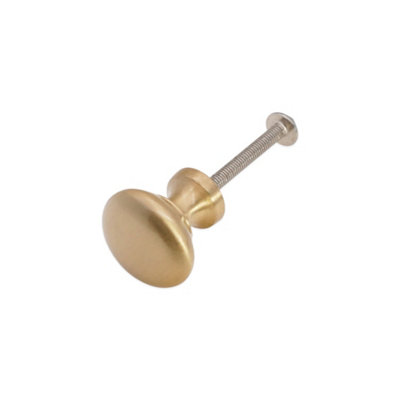 Spira Brass Mushroom 25Mm Cupboard Knob Satin Brass