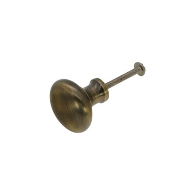 B&Q -  Mushroom 32mm Cupboard Knob Antique Brass