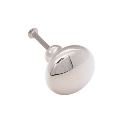 Spira Brass Mushroom 38mm Cupboard Knob Polished Nickel from B&Q