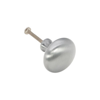 Spira Brass Mushroom 38mm Cupboard Knob Satin Chrome from B&Q
