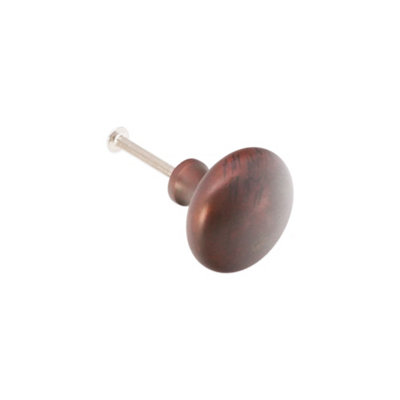 Spira Brass Mushroom 38mm Cupboard Knob Aged Bronze from B&Q