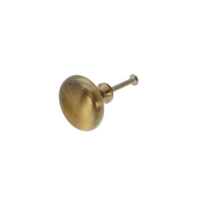 Spira Brass Mushroom 38mm Cupboard Knob Antique Brass from B&Q