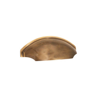 Spira Brass Tulip Drawer Cup Pull Antique Brass from B&Q