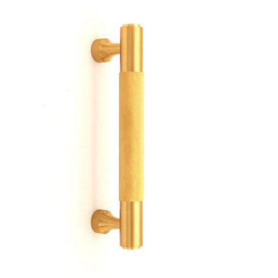 B&Q -  Knurled Bar Handles Medium Satin Brass