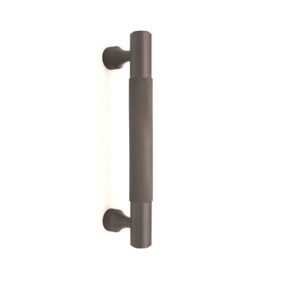 B&Q -  Knurled Bar Handles Medium Gunmetal Grey