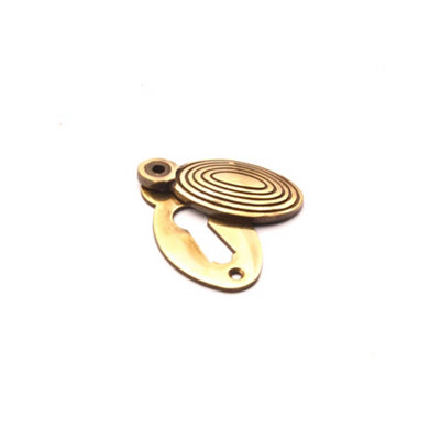 B&Q -  Oval Beehive Escutcheon Aged Brass