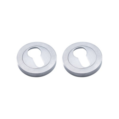 B&Q -  Euro Profile Escutcheon Satin Chrome