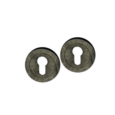Spira Brass Euro Profile Escutcheon Pewter from B&Q