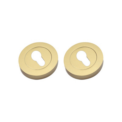 B&Q -  Euro Profile Escutcheon Satin Brass