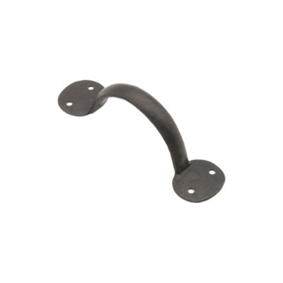 B&Q -  Iron Door Handle Penny End 6"150mm Beeswax