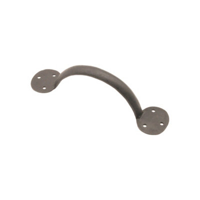 B&Q -  Iron Door Handle Penny End 8"200mm Beeswax