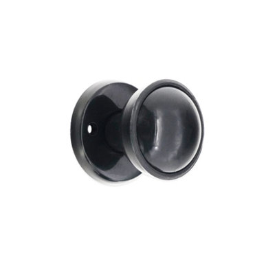 Spira Brass Plastic Rim / Mortice Knob Exb (Black) from B&Q