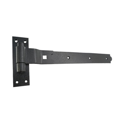Spira Brass Hook And Band Hinge (2)- Cranked 18"450mm Black from B&Q