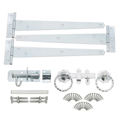 Spira Brass 12" 300mm Twist Ring Gate Ironmongery Kit Zinc from B&Q