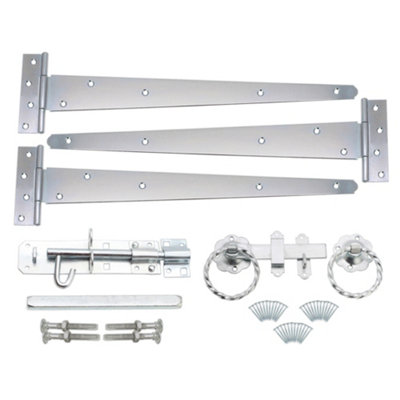 B&Q -  18" 450mm Twist Ring Gate Ironmongery Kit Zinc