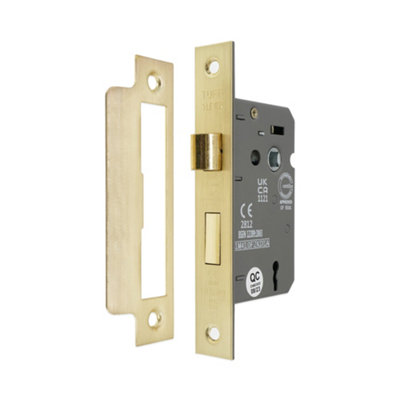 Spira Brass 2.5" Ce 3 Lever Mortice Sash Lock Fd60Satin Brass from B&Q