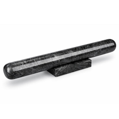 Silk Route Home Black Solid Marble Rolling Pin & Stand from B&Q