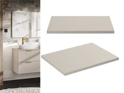 Impact Furniture 600mm Beige Bathroom Worktop Countertop Mdf Laminate 60Cm Finished Edges Adel from B&Q