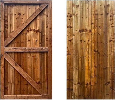  - Wooden Garden Gate 180X90Cm Pressure Treated Feather Edge Pedestrian Gate