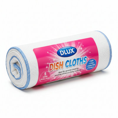 Dl 5Pk Soft Large Stockinette Kitchen Cloths from B&Q