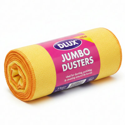 Dl 5Pk Jumbo Yellow Dusters Cleaning Cloths from B&Q