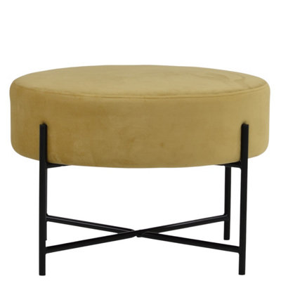 Lakeland Furniture Avon Camel Cream Velvet Black Leg Foot Stool from B&Q