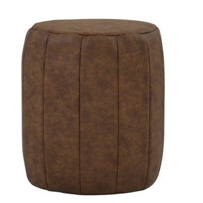 Lakeland Furniture Bubbles Aged Brown Faux Leather Foot Stool from B&Q