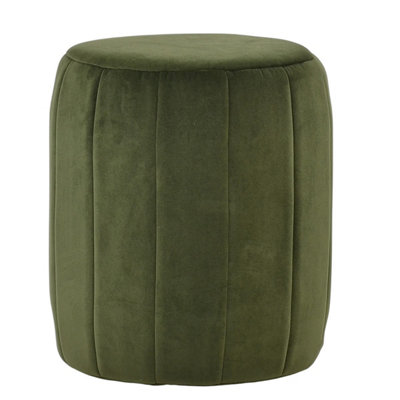 Lakeland Furniture Bubbles Olive Green Velvet Foot Stool from B&Q