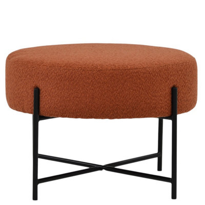 Lakeland Furniture Avon Burnt Orange Boucle Black Leg Foot Stool from B&Q