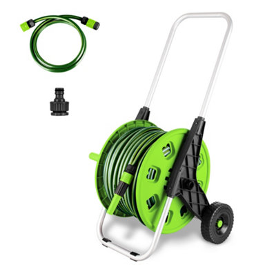 Vivo 50M Garden Hose Reel Cart Trolley Portable Water Pipe Free Standing Adjustable from B&Q