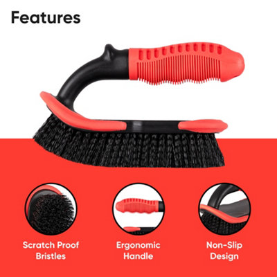 Vivo Carpet Cleaning Brush Stiff Bristle Car Upholstery Dirt & Grime Removal Scrubber from B&Q
