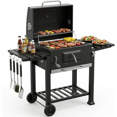 Vivo Technologies Charcoal Bbq Grill Coal Large Smoker Portable Adjustable Thermometer from B&Q