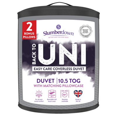 Back to Uni Embossed Waffle 10.5 Tog Duvet, 2 Medium Pillows - Image 12