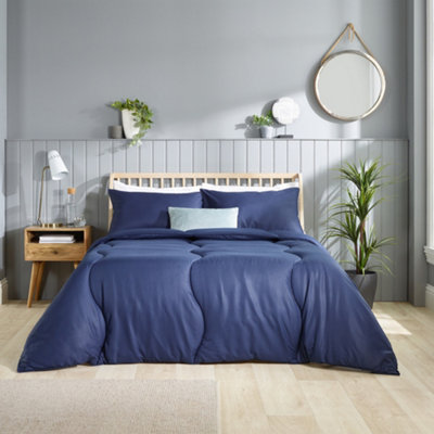 Slumberdown Back To Uni Embossed Herringbone 10.5 Duvet, 2 Medium Pillows