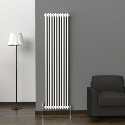 Lux Heat White Vertical 2 Column Traditional Radiator 1800mm (H) X 470mm (W) from B&Q