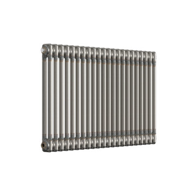B&Q -  Bare Metal Lacquer Horizontal 2 Column Traditional Radiator 600mm (H) X 1010mm (W)