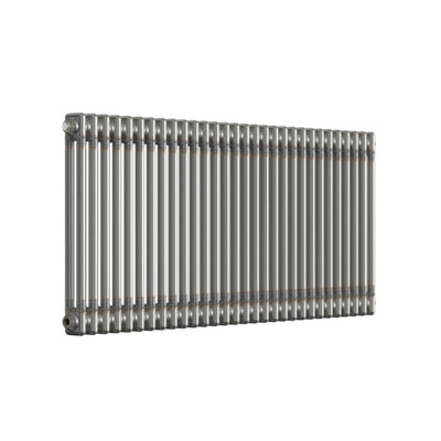 B&Q -  Bare Metal Lacquer Horizontal 2 Column Traditional Radiator 600mm (H) X 1370mm (W)