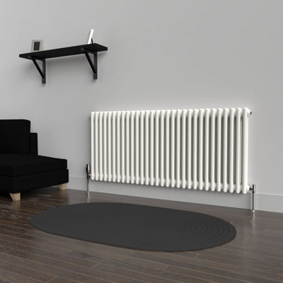 B&Q -  White Horizontal 2 Column Traditional Radiator 600mm (H) X 1370mm (W)