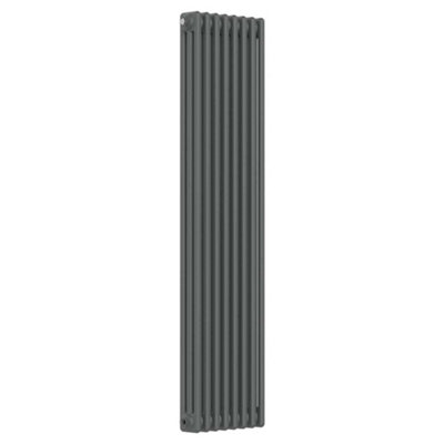 B&Q -  Anthracite Grey Vertical 3 Column Traditional Radiator 1500mm (H) X 380mm (W)