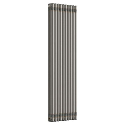 B&Q -  Bare Metal Lacquer Vertical 3 Column Traditional Radiator 1500mm (H) X 470mm (W)