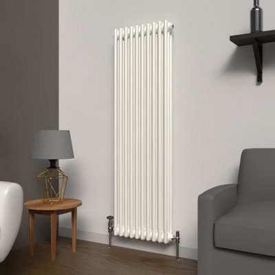 Lux Heat White Vertical 3 Column Traditional Radiator 1500mm (H) X 470mm (W) from B&Q