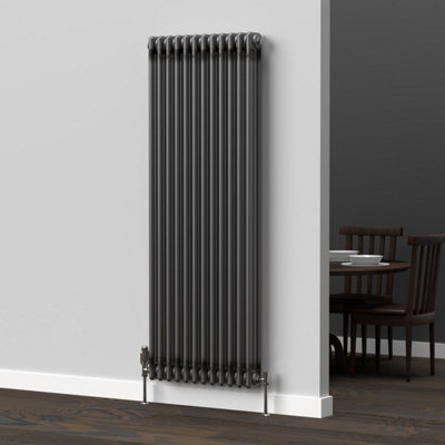 B&Q -  Bare Metal Lacquer Vertical 3 Column Traditional Radiator 1500mm (H) X 560mm (W)
