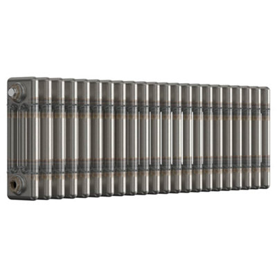B&Q -  Bare Metal Lacquer Horizontal 3 Column Traditional Radiator 300mm (H) X 1010mm (W)