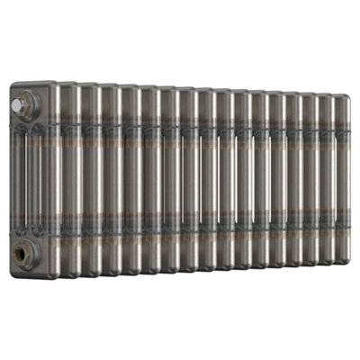 B&Q -  Bare Metal Lacquer Horizontal 3 Column Traditional Radiator 300mm (H) X 785mm (W)