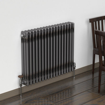 B&Q -  Bare Metal Lacquer Horizontal 3 Column Traditional Radiator 600mm (H) X 785mm (W)