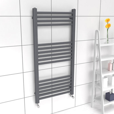 Lux Heat Anthracite Grey Ladder Towel Radiator 1000mm (H) X 500mm (W) from B&Q