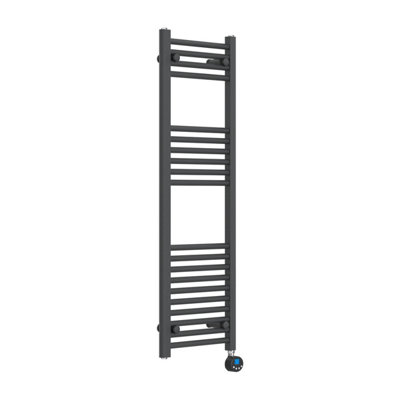 Lux Heat Electric Anthracite Grey Ladder Towel Radiator 1200mm (H) X 400mm (W) from B&Q