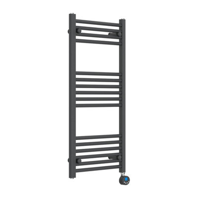 Lux Heat Electric Anthracite Grey Ladder Towel Radiator 1000mm (H) X 500mm (W) from B&Q